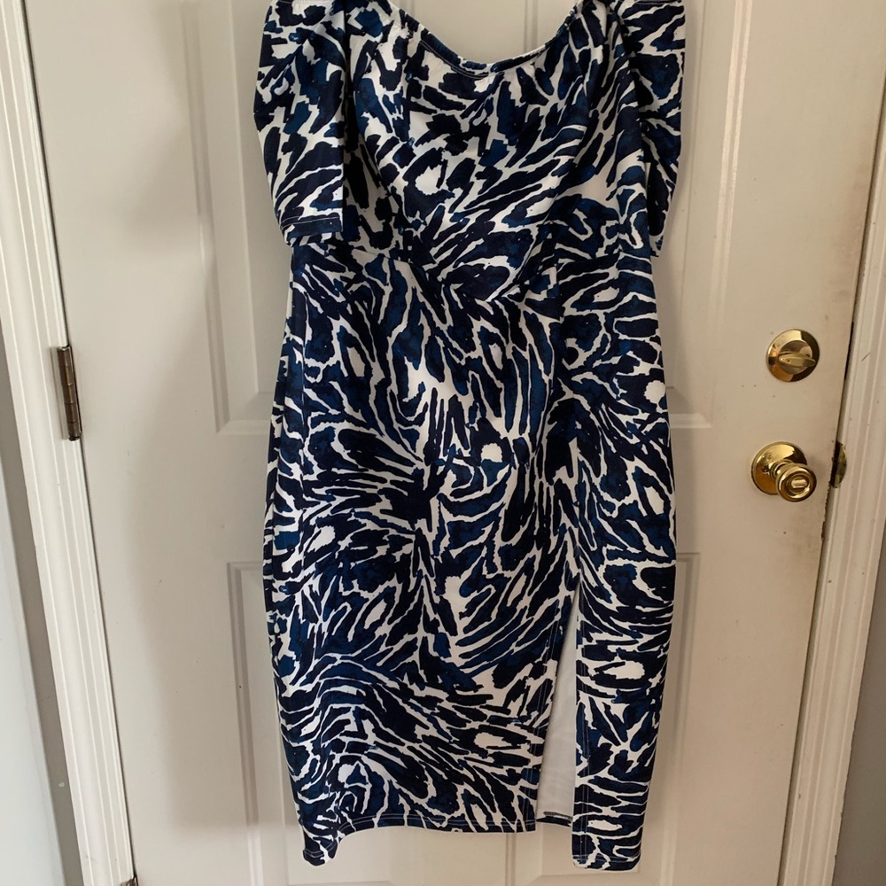 Navy animal print dress